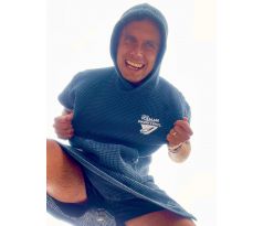 Modré vaflové pončo ICEMAN