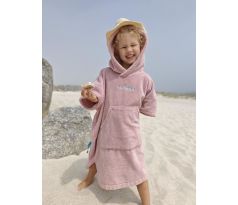 Růžové dětské bambusové  pončo